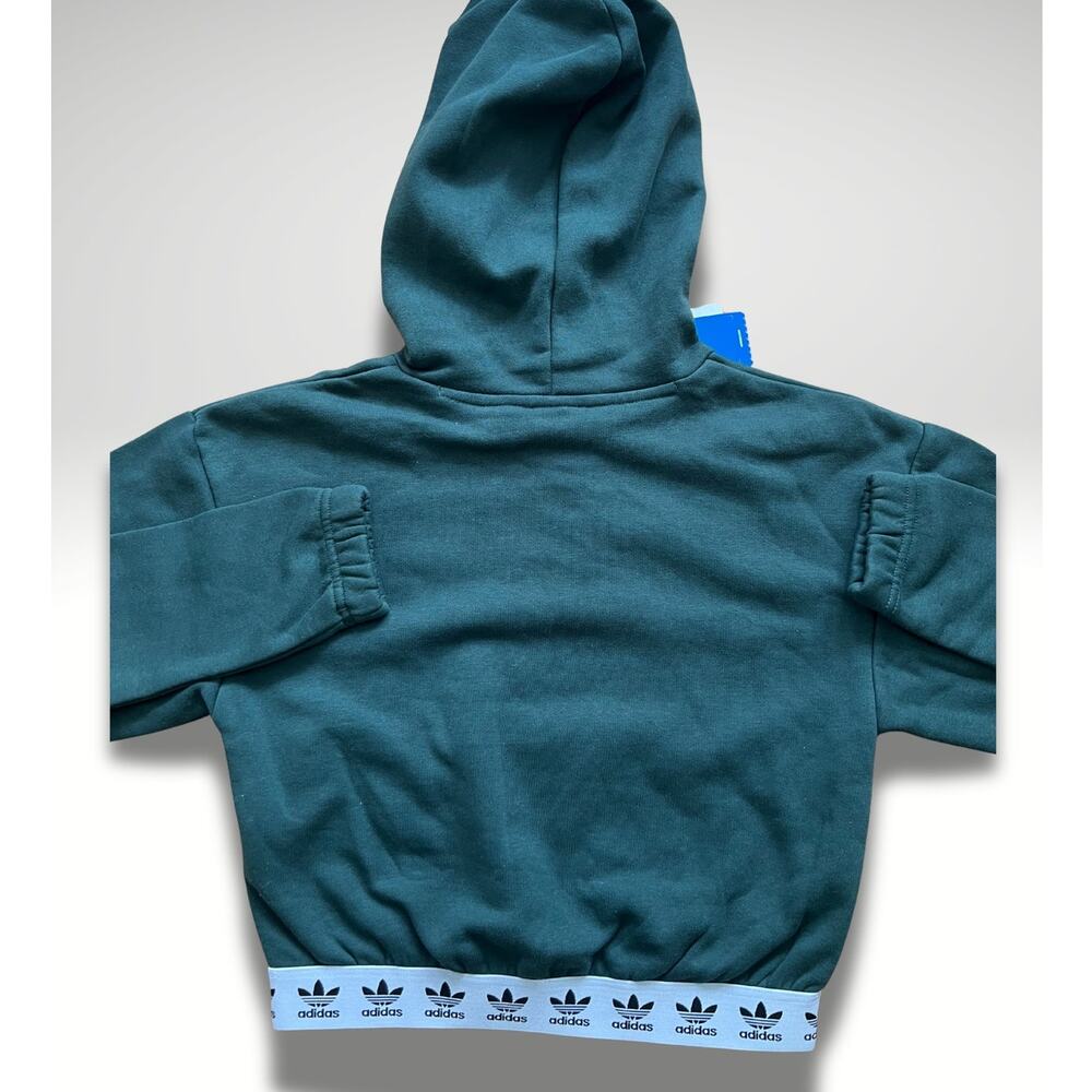 Adidas women XS crop hood sweat shirt mingre new with tags - Picture 2 of 3